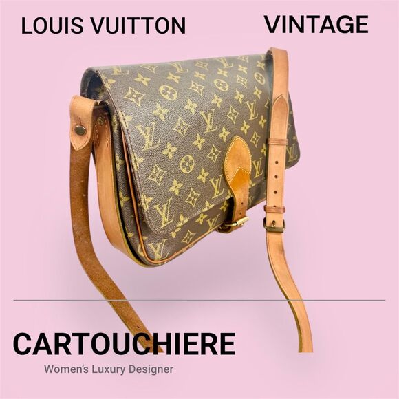 Authentic Louis Vuitton Cartouchiere GM (Large) Monogram Crossbody Bag VINTAGE - Picture 2 of 16
